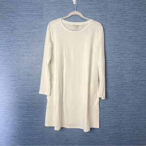 Toad & Co Waffle Print Off-White Dress with Pockets - Long Sleeve - Size S